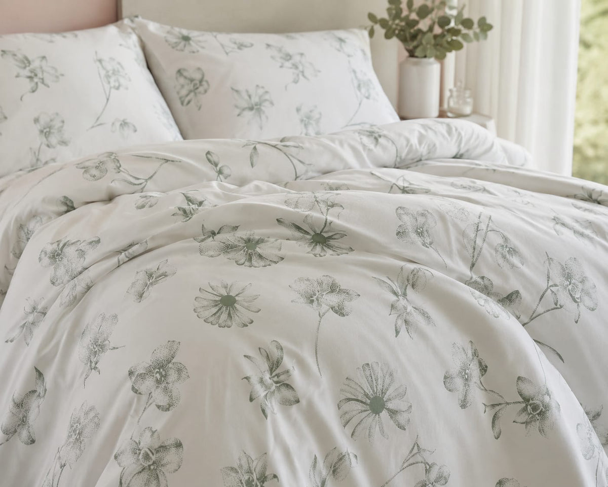Sage Meadow Floral Duvet Cover Set