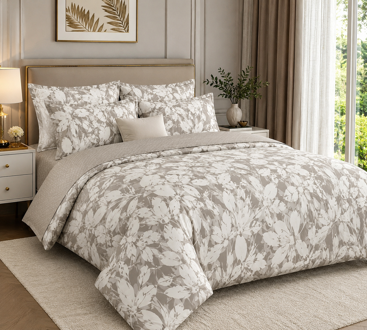 Luxury Floral Printed Bedsheet Set